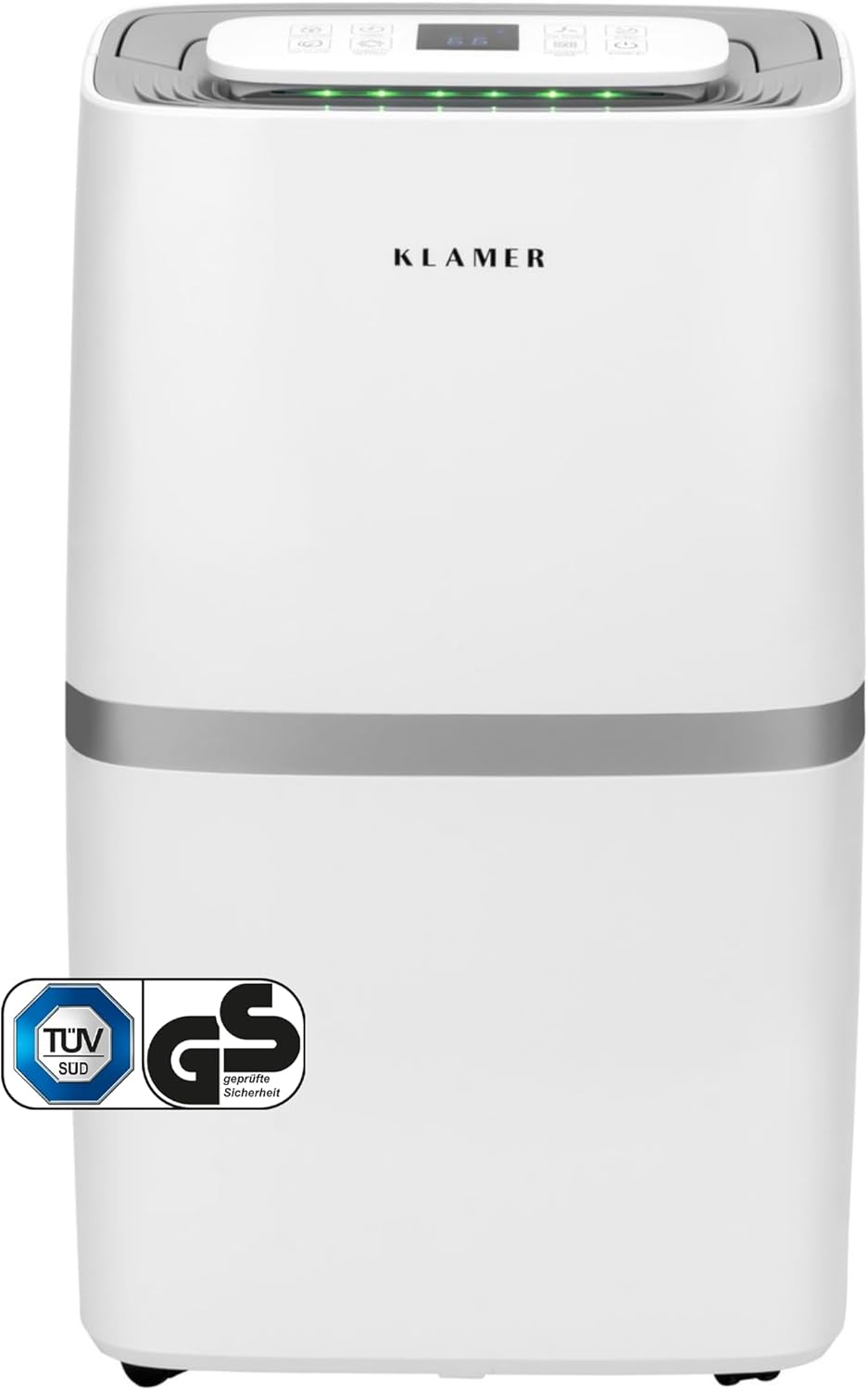 KLAMER Luftentfeuchter elektrisch 25L, 195m³ Luftumwälzung pro Stunde, 420W starker Raumentfeuchter, Entfeuchter mit bis zu 5,5 Liter Fassungsvermögen