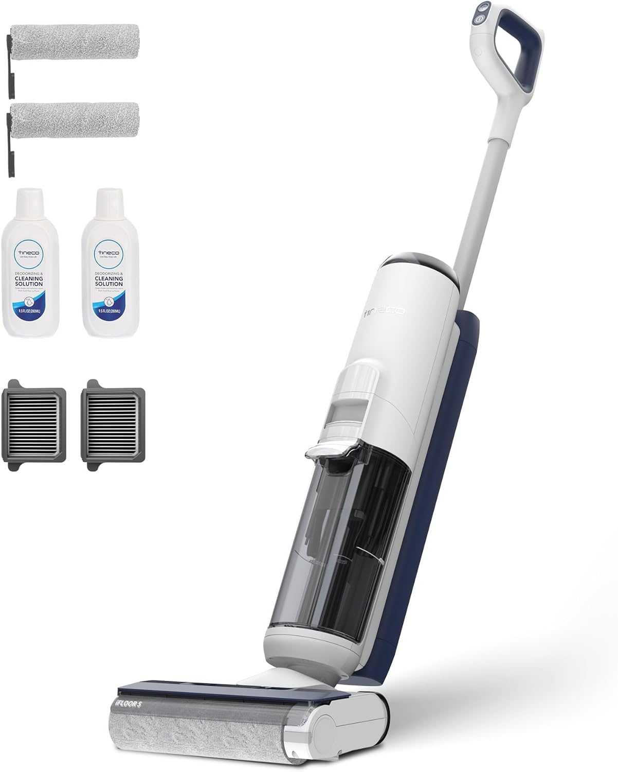 Tineco iFLOOR 5 Breeze Complete Nass Trockensauger, EIN-Schritt-Reinigung für Hartböden, Kantenreinigung <0.5cm, Dreifache Batterielebensdauer, Selbstreinigung, Leichtes Kabelloses Saugwischer, Blau