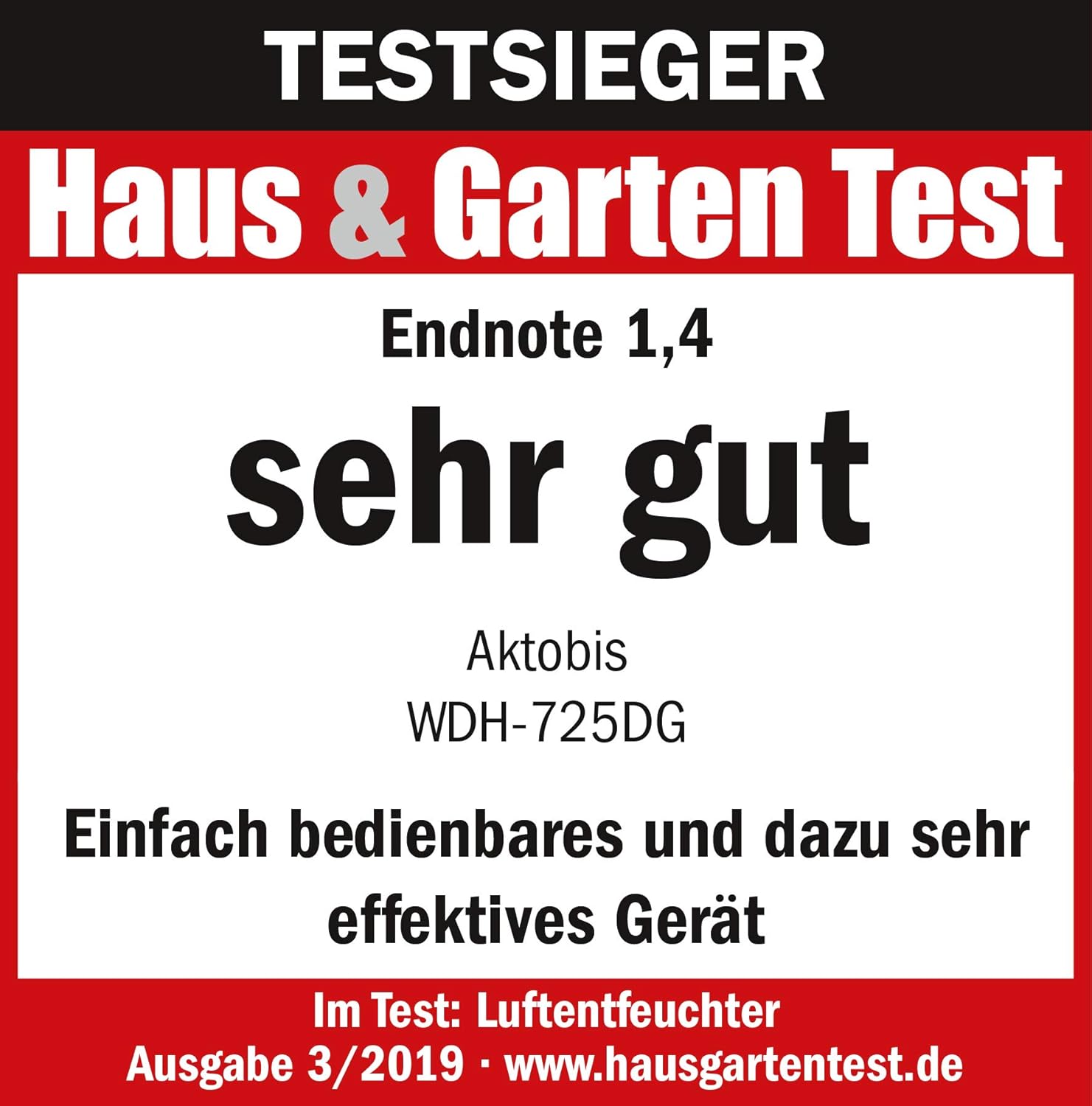 Aktobis Luftentfeuchter, Bautrockner WDH-725DG (bis 25 L/T + Display)