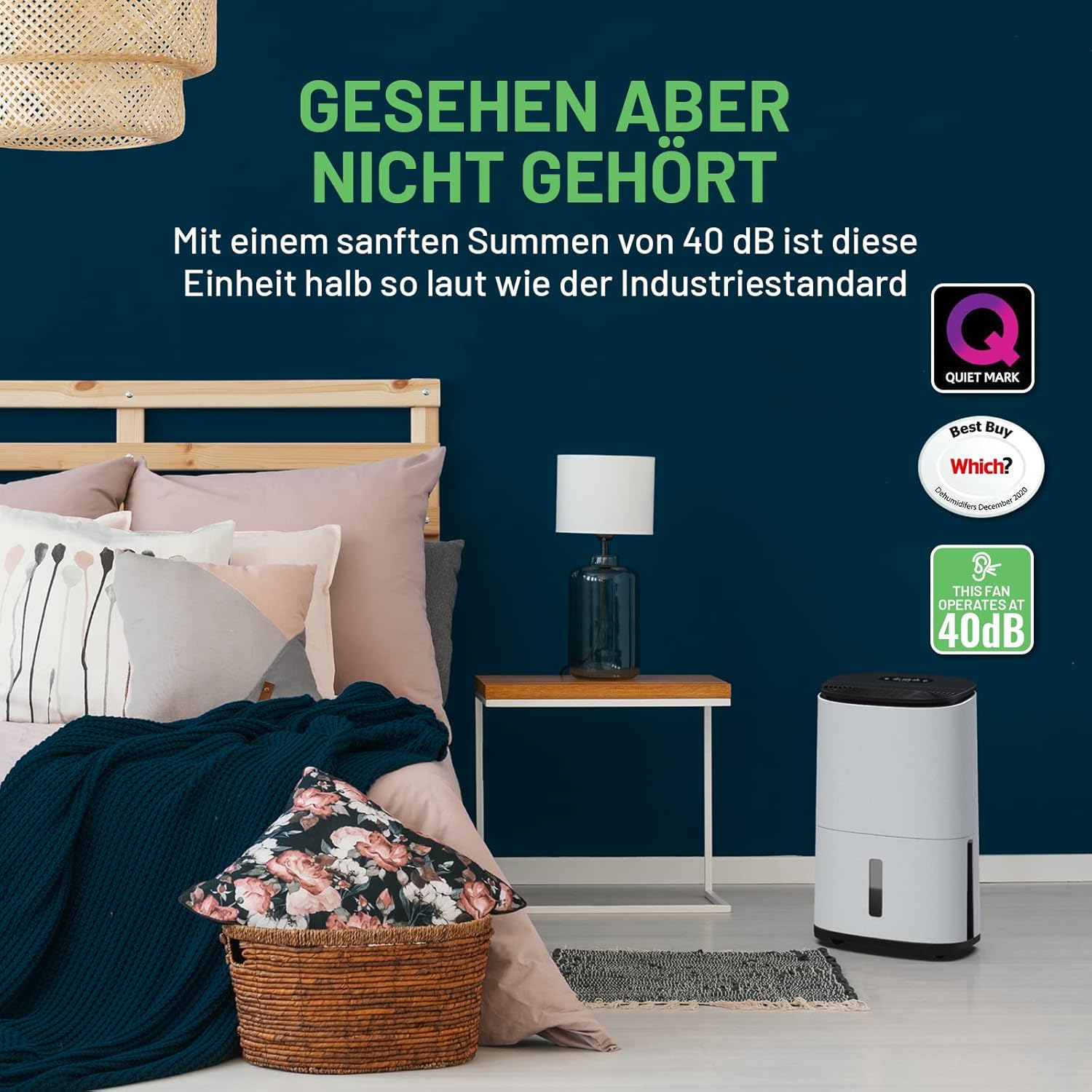 Meaco Luftentfeuchter, 20 l, sehr leise, elektrischer Luftentfeuchter MeacoDry ABC, hohe Energieeffizienz, entfernt Feuchtigkeit und Kondensation im Haus, Schwarz (Schwarz, Arete20L)