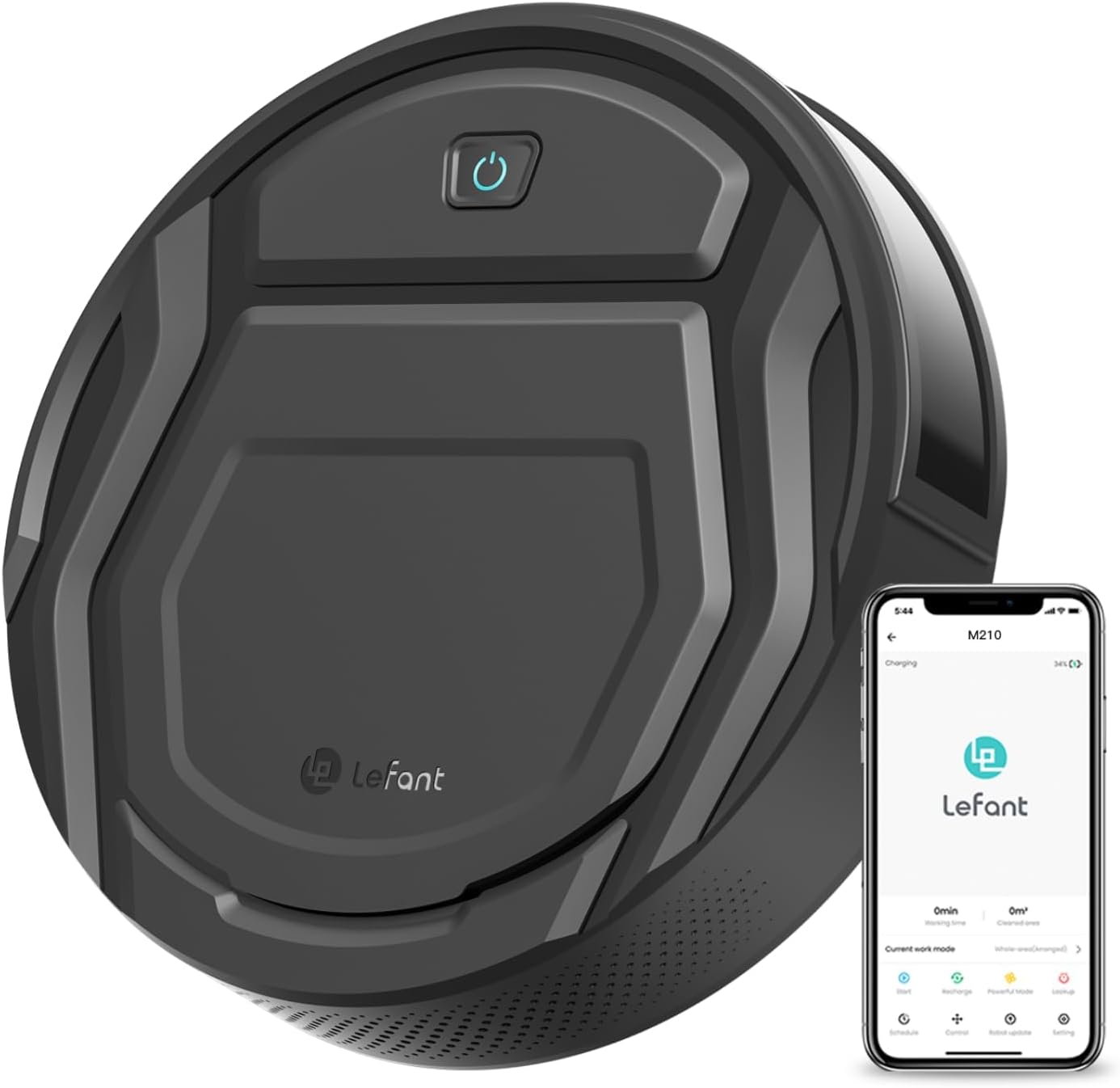 LEFANT Saugroboter, Superschlank WLAN Roboterstaubsauger, Kompatibel mit Alexa Sprachsteuerung, Staubsauger Roboter Selbstaufladung Leise für Haushaltsreinigung/Tierhaare/Haare/Staub/Teppich M210P