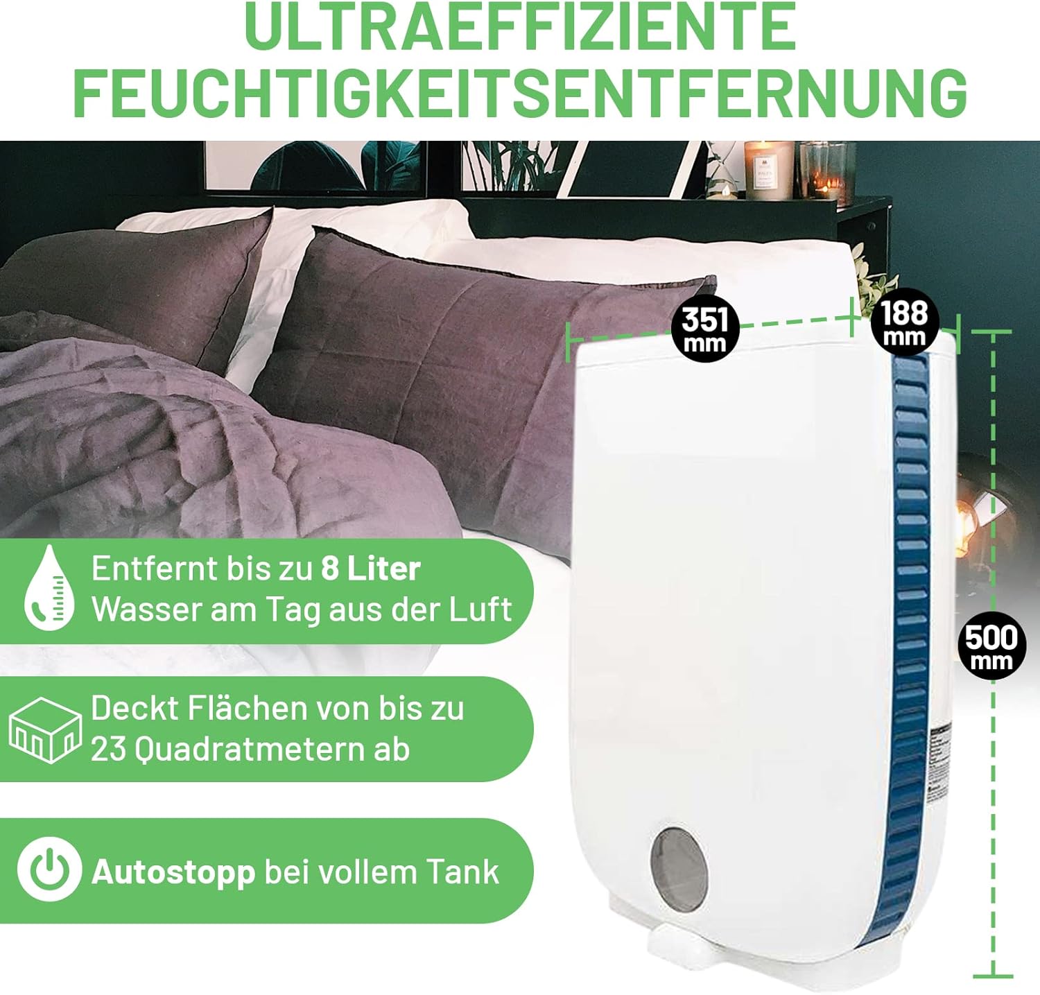 Meaco DD8L Luftentfeuchter, 660 W, 240 V, Weiß, 8L