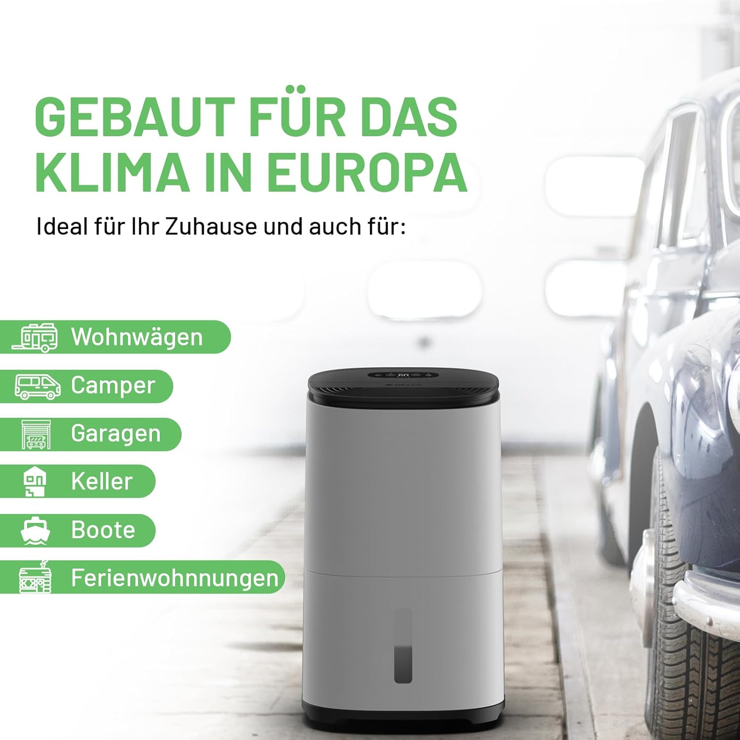 Meaco Luftentfeuchter, 20 l, sehr leise, elektrischer Luftentfeuchter MeacoDry ABC, hohe Energieeffizienz, entfernt Feuchtigkeit und Kondensation im Haus, Schwarz (Schwarz, Arete20L)