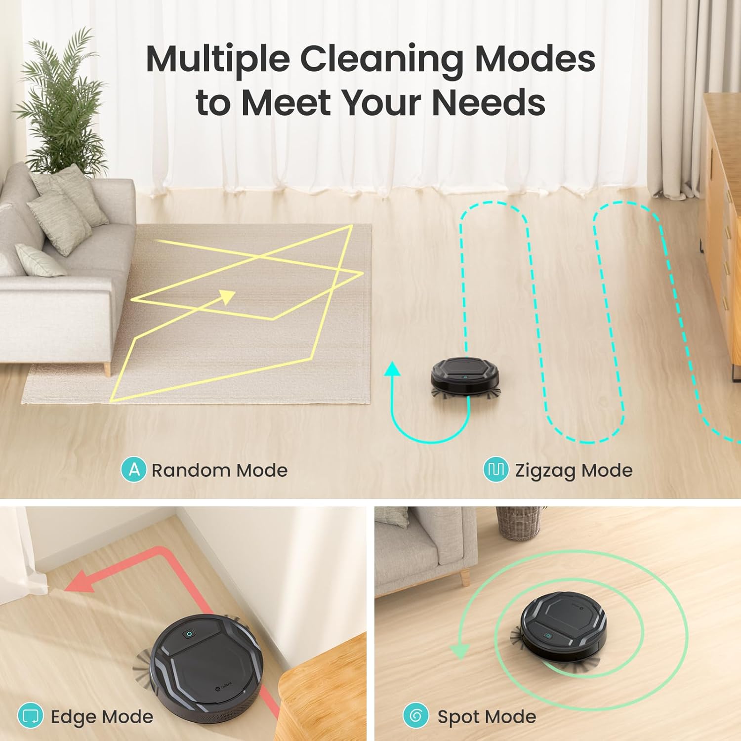 LEFANT Saugroboter, Superschlank WLAN Roboterstaubsauger, Kompatibel mit Alexa Sprachsteuerung, Staubsauger Roboter Selbstaufladung Leise für Haushaltsreinigung/Tierhaare/Haare/Staub/Teppich M210P
