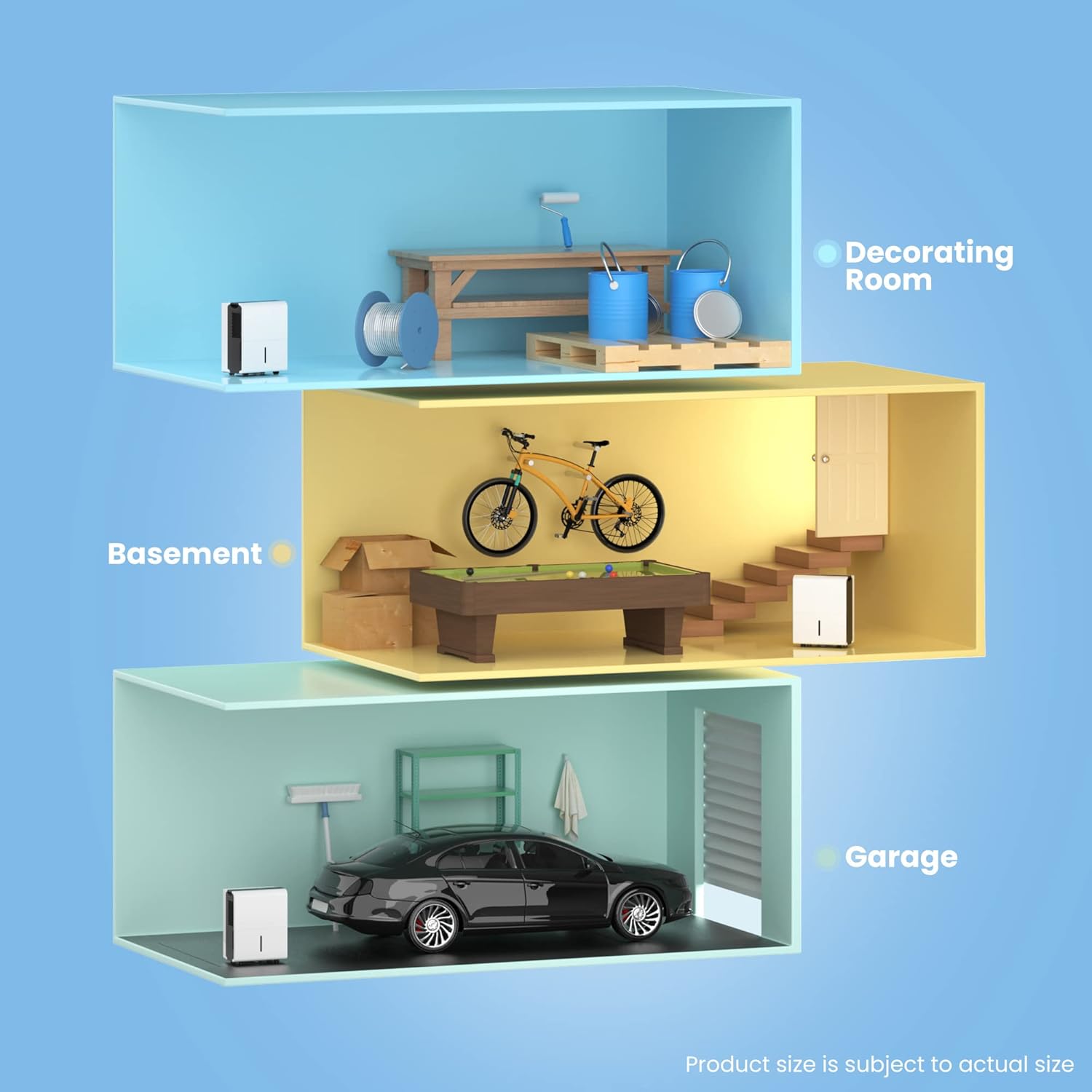 Comfee Luftentfeuchter, 50L/24h, Raumgröße ca. 250m³(100m²), Intelligenter Entfeuchtermodus, 24H Timer, Wassertank 6L, MDDP-50DEN7