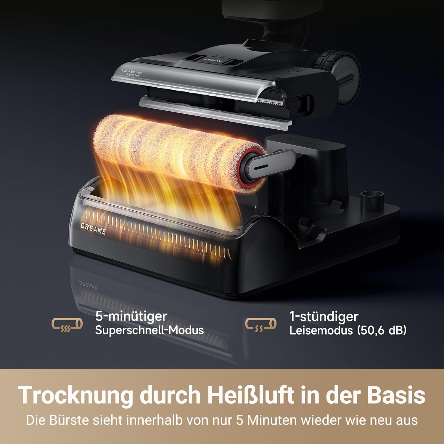 Dreame H14 Pro Nass- und Trockensauger, 180° Lie-Flat, 60 °C Bürstenpflege, 5-min Trocknung, automatische Lösungsmittelverteilung, App-Steuerung, Doppelrotationsbürste, 18 kPa Saugkraft, Doppelkante