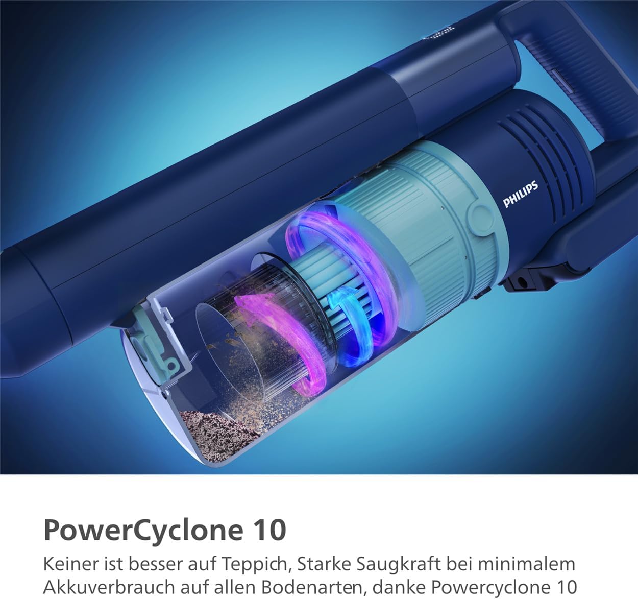 PHILIPS Akku-Staubsauger Kabellos 5000 Series für Tierhaare: Starke Saugkraft auf Teppichen & Hartböden. Multitalent, 60 Min. Laufzeit, LED-Düse, Tierhaar-Düse, Aqua-Modul (XC5142/01)