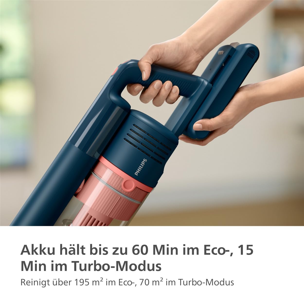 PHILIPS Akku-Staubsauger Kabellos 5000 Series für Tierhaare: Starke Saugkraft auf Teppichen & Hartböden. Multitalent, 60 Min. Laufzeit, LED-Düse, Tierhaar-Düse, Aqua-Modul (XC5142/01)