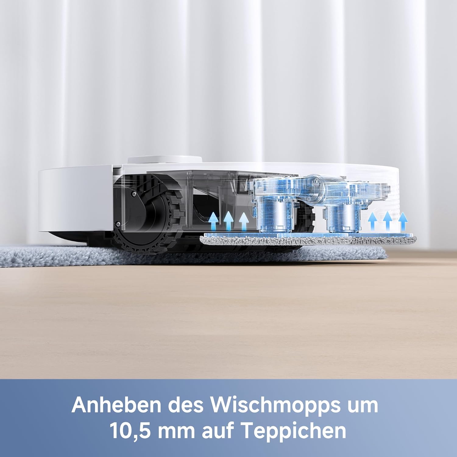 MOVA E30 Ultra Roboterstaubsauger und -wischer mit automatischer Entleerung und Selbstreinigung des Wischers, 7.000Pa Saugleistung, 10,5 mm Wischeranhebung,260 Min,Ultraschall-Teppicherkennung