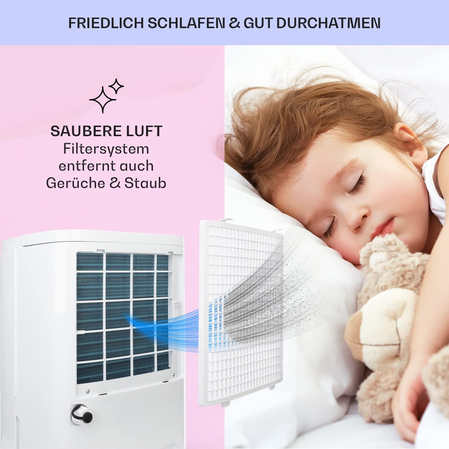 Klarstein Luftentfeuchter & Luftreiniger Elektrisch, 30 L Raumentfeuchter Klein für Wohnung Schlafzimmer Badezimmer Keller, Effizienter Bad/Raum Entfeuchter, Elektrischer & Kleiner Luftentfeuchter