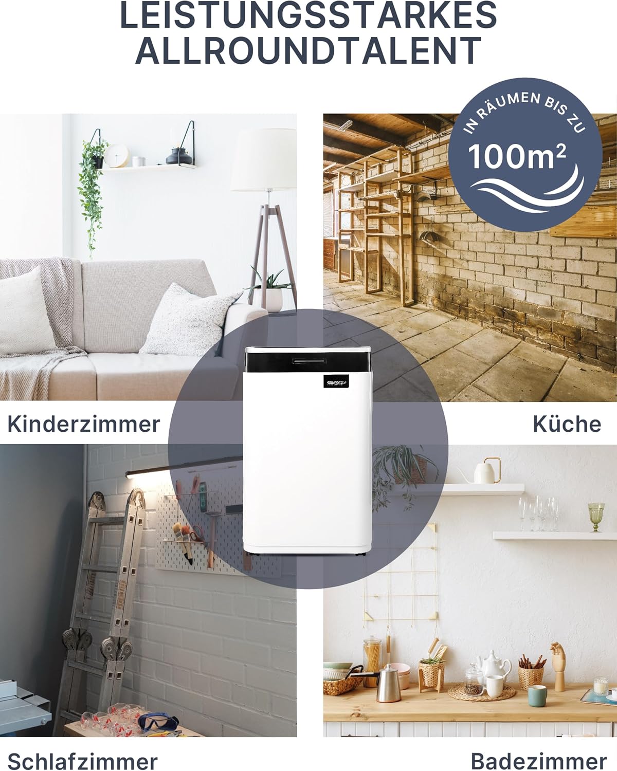 Comedes Demecto 30 eco WiFi – Luftentfeuchter Bautrockner (max. 25 Liter / 24h) Geeignet für alle Räume und Keller bis zu 100m² / 230m³, App-fähig
