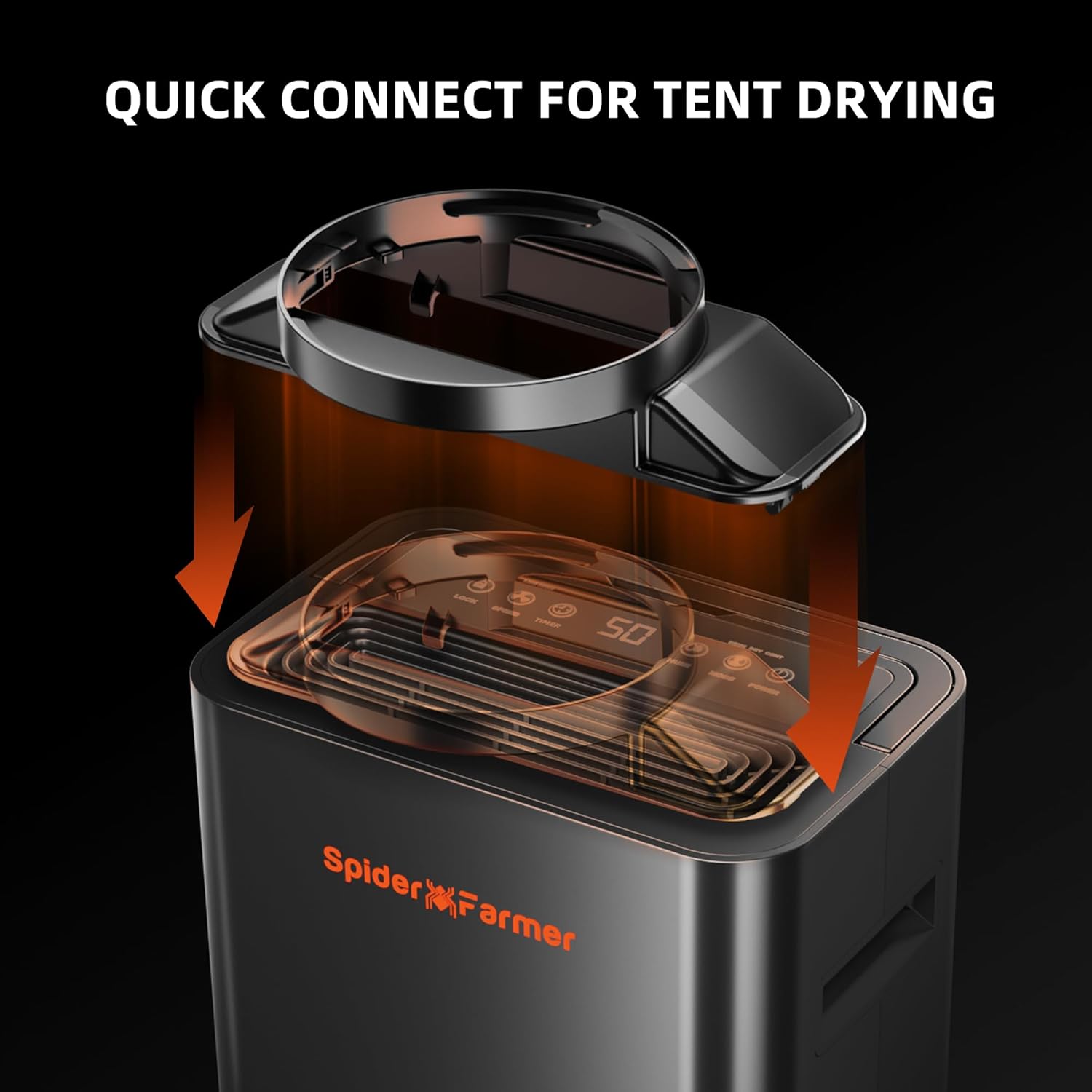 SPIDER FARMER Luftentfeuchter Grow Box 12L/24H Luftentfeuchter Elektrisch mit Abflussrohr und Entlüftungsrohr, Automatische Abtauung, 24H Timer Funktion, Raumentfeuchter für Growzelt Keller Pflanzen