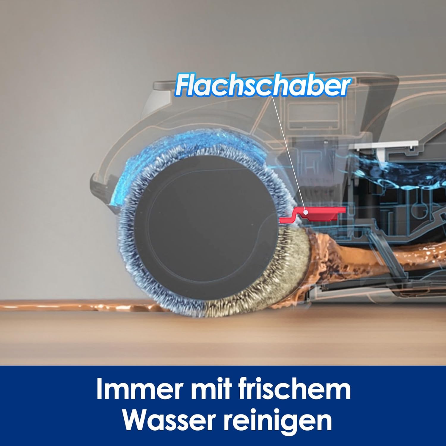 Tineco iFLOOR 5 Breeze Complete Nass Trockensauger, EIN-Schritt-Reinigung für Hartböden, Kantenreinigung <0.5cm, Dreifache Batterielebensdauer, Selbstreinigung, Leichtes Kabelloses Saugwischer, Blau