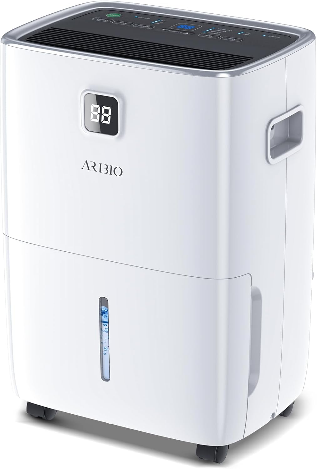 Luftentfeuchter Elektrisch 30L/24H, Mit Feuchtigkeitssensor und LED-Anzeige, Raumgröße ca.300m³/100m², 4L Wassertank und Abflussrohr, 24H Timer, für Gegen Feuchtigkeit, Schimmel und Wäschetrocknung