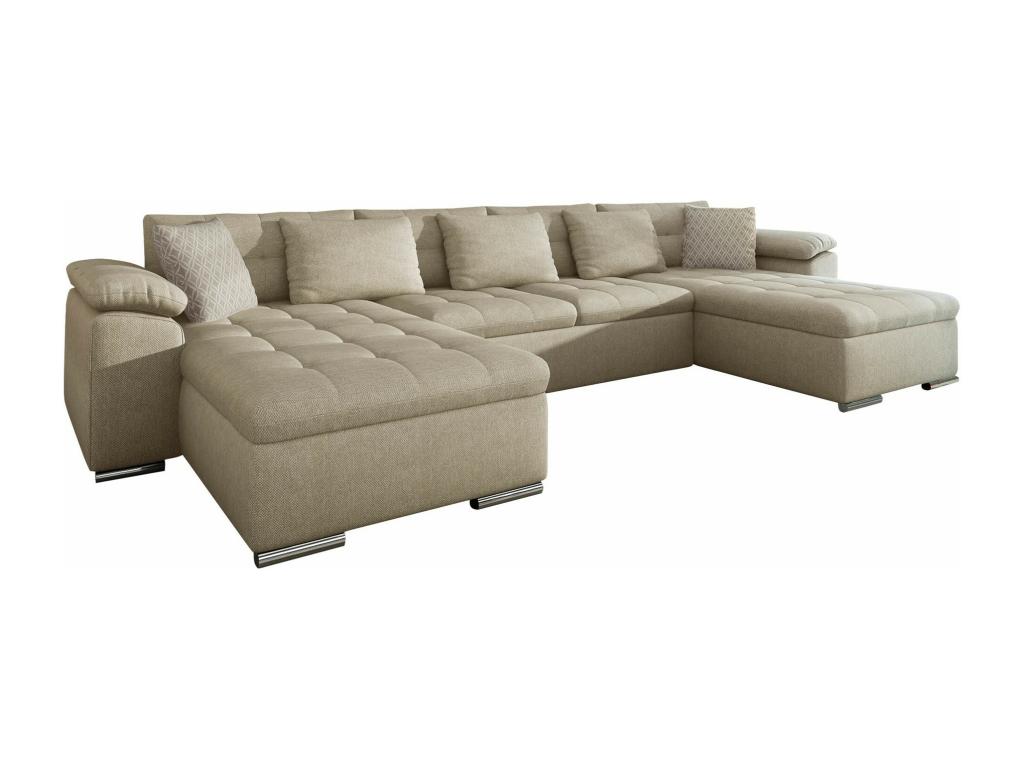 Canapé d'angle Decoepure 111, Brun clair, Fonction de couchage, 375x155x76cm