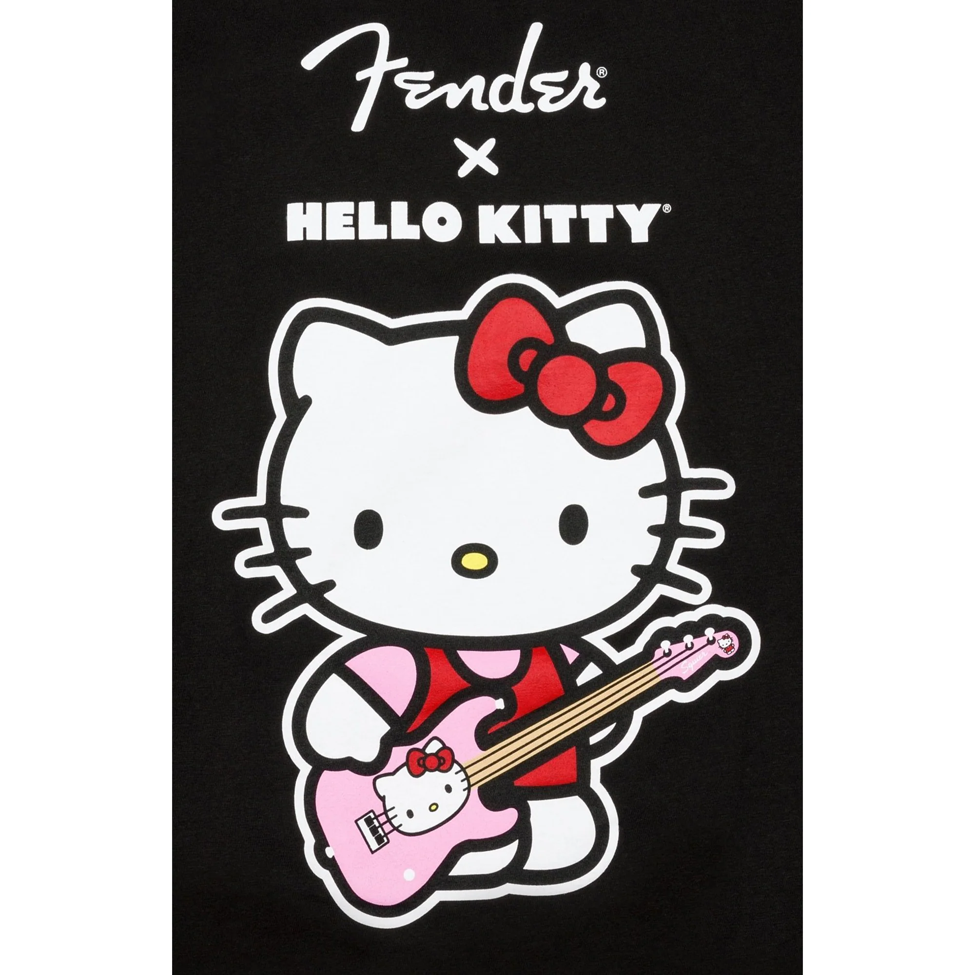 Hello Kitty x Fender Black Front Logo Tee
