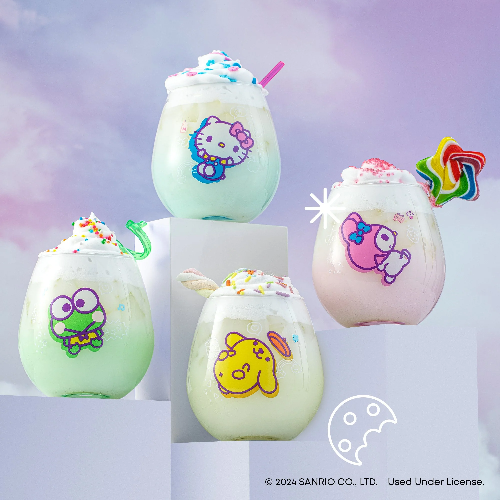 Hello Kitty and Friends Above the Clouds Stemless Glasses (Set of 4)