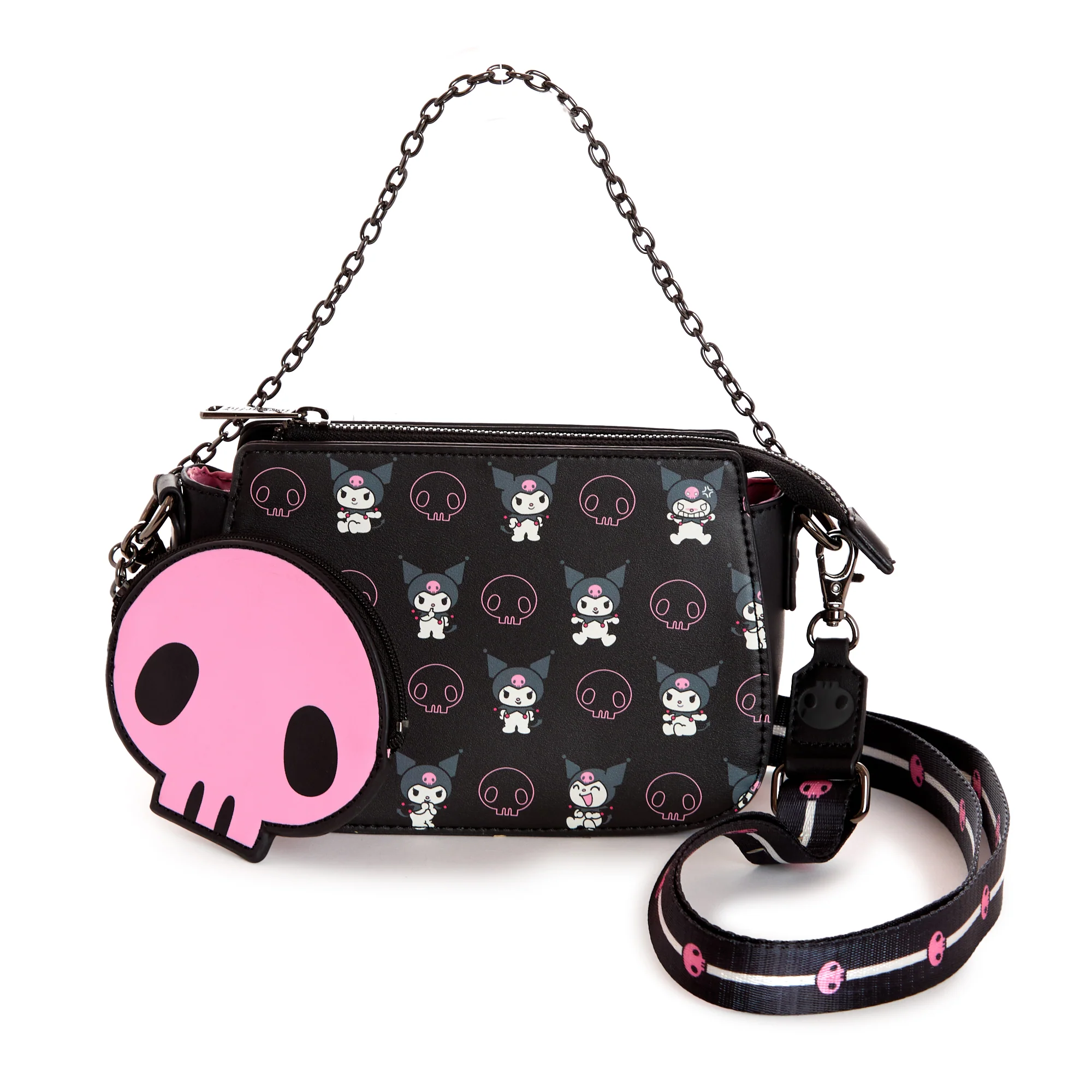 Kuromi x Loungefly Skully Convertible Crossbody Bag With Coin Purse