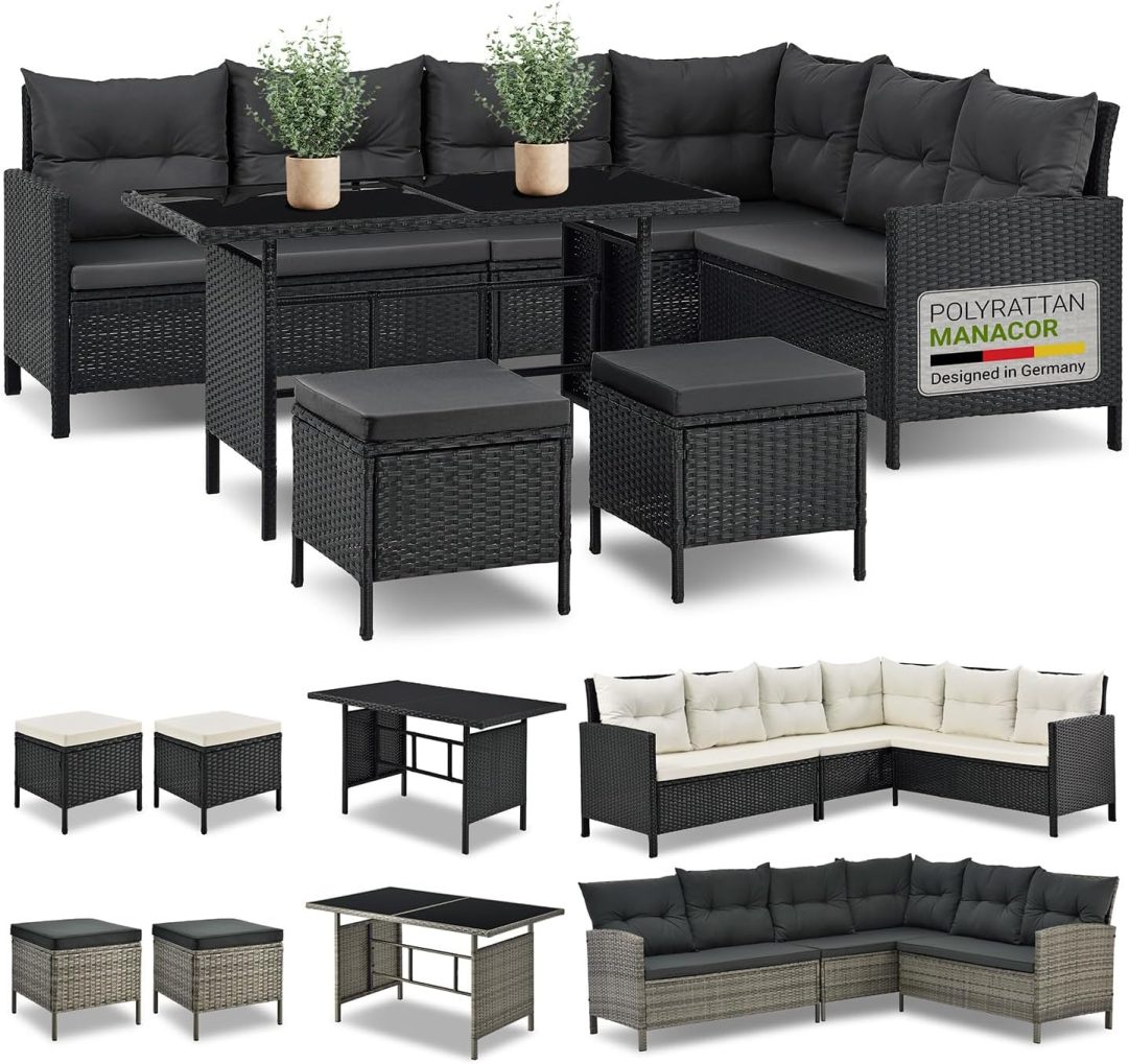 Juskys Polyrattan Set Da Balcone Bayamo 2 Persone - Tavolo | WhichOne - 9