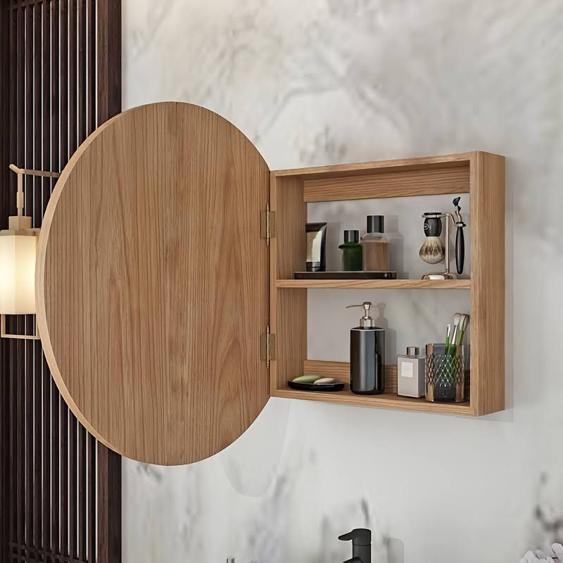 LIFEZEAL Specchio Bagno Contenitore Con Ante, 54 X 14 X 62 Cm, Mobiletto Pensile Salvaspazio Con Ripiano Regolabile, Mobile Bagno Con Specchiera - copertina