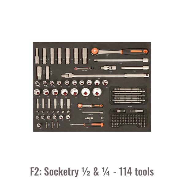BAHCO 1470K6BKFFSDR 26 Heavy Duty Trolley with Tools,198 Piece Kit