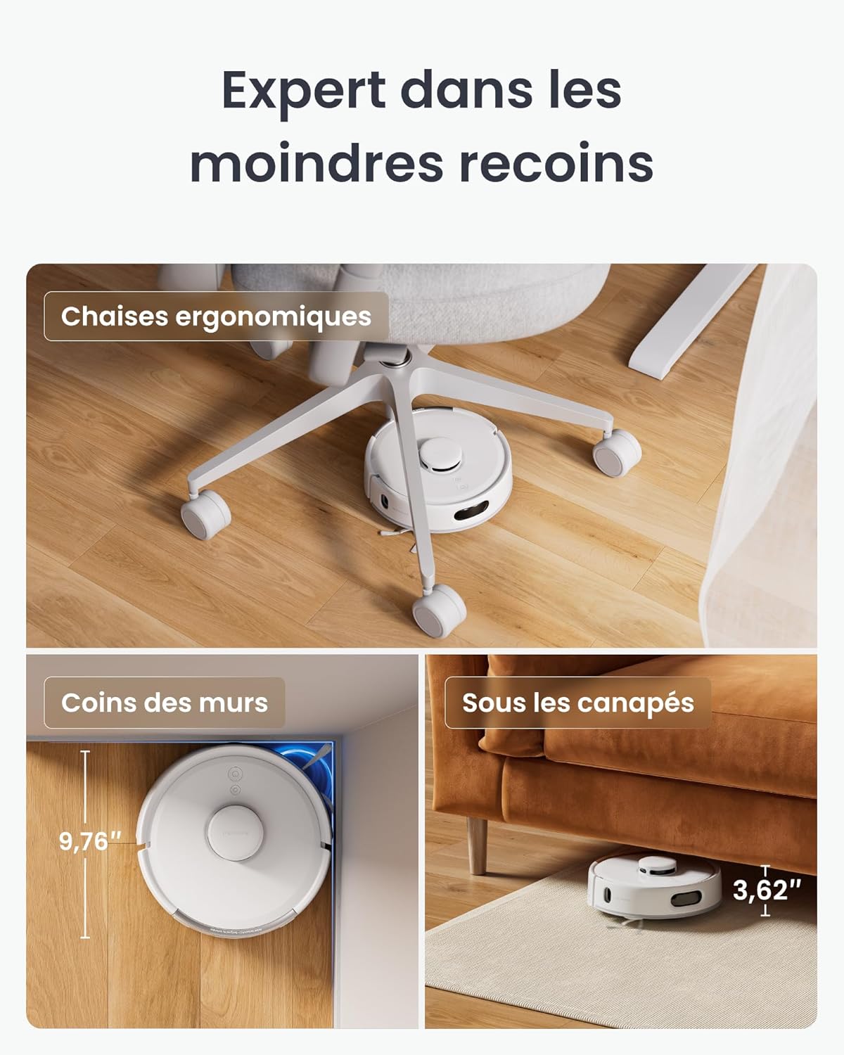 SwitchBot Robot aspirateur K11+ avec serpillère, Puissance d'aspiration 6000 Pa, 90 Jours de récupération de la poussière, vidange Automatique, cartographie Intelligente LDS, Design Fin de 3,6
