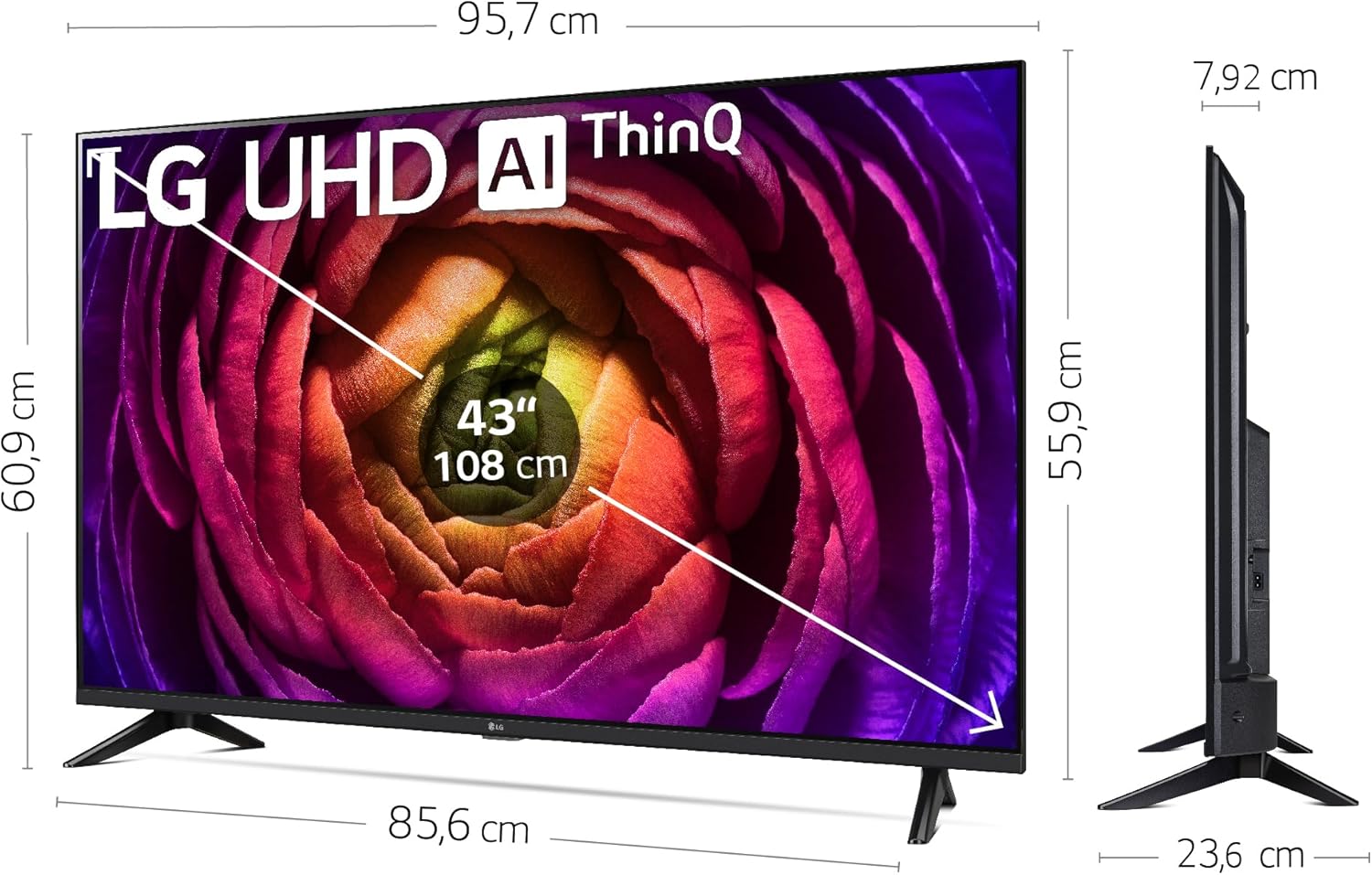 LG TV Intelligente 43UR73006LA Wi-FI LED 43