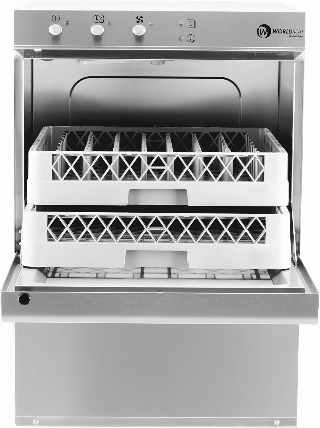 WORLDMAI lave-vaisselle professionnel 50 x 50 cm avec pompe de vidange, pompe de rinçage et pompe à détergent, pour restaurant et bar, fabrication européenne